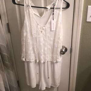 NWT white lace romper